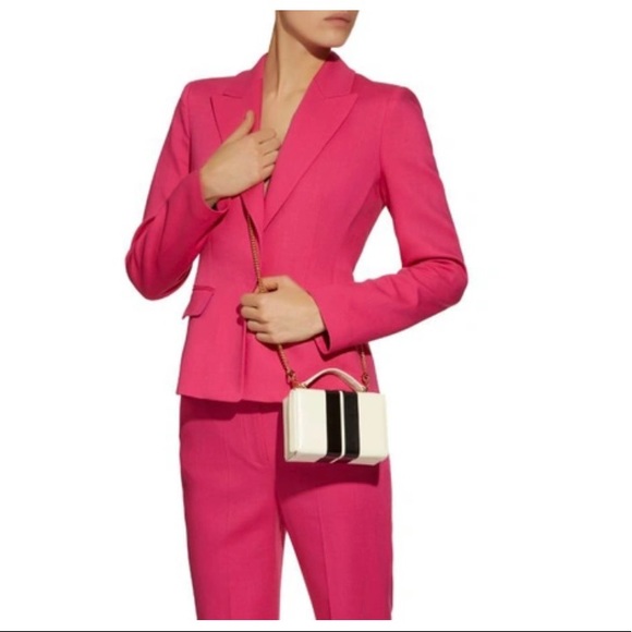 Brand New With Tags Mark Cross Mini Grace Striped Box Bag - Picture 3 of 7